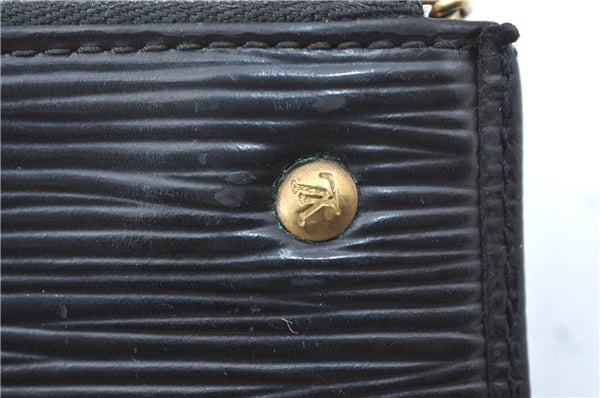 Authentic Louis Vuitton Epi Pochette Cles Coin Case Black M63802 LV J2091
