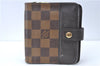 Authentic Louis Vuitton Damier Compact Zip Bifold Wallet Purse N61668 LV J2092