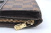 Authentic Louis Vuitton Damier Compact Zip Bifold Wallet Purse N61668 LV J2092