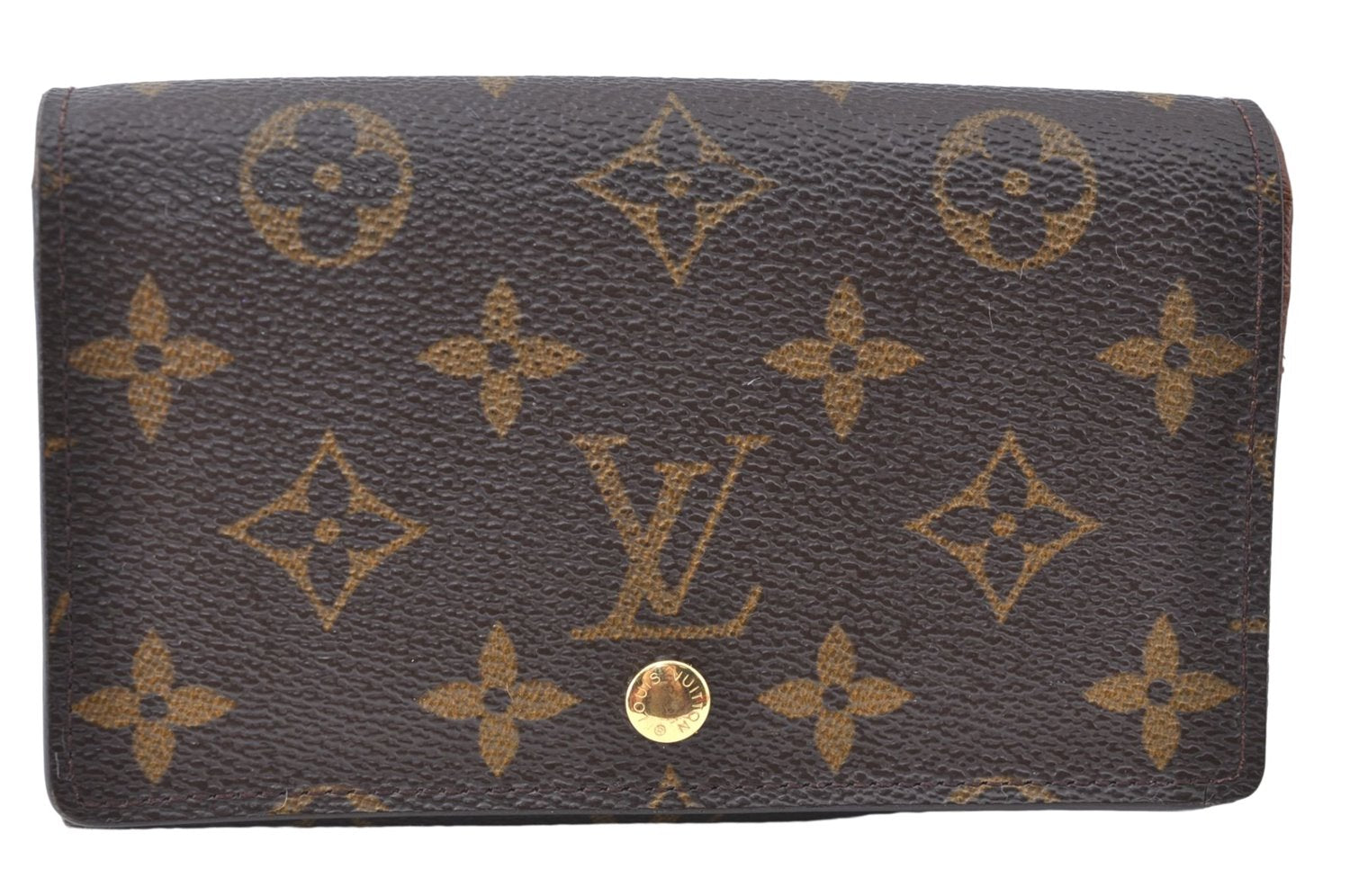 Auth Louis Vuitton Monogram Porte Monnaie Billets Tresor Wallet M61730 LV J2095