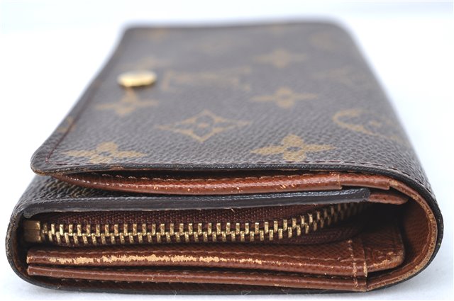 Auth Louis Vuitton Monogram Porte Monnaie Billets Tresor Wallet M61730 LV J2095