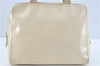 Authentic PRADA Leather Shoulder Hand Bag Ivory J2099