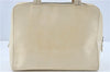 Authentic PRADA Leather Shoulder Hand Bag Ivory J2099