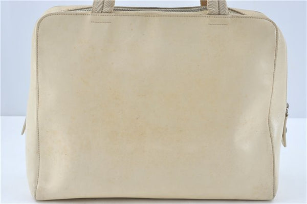 Authentic PRADA Leather Shoulder Hand Bag Ivory J2099