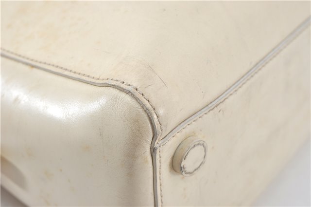 Authentic PRADA Leather Shoulder Hand Bag Ivory J2099