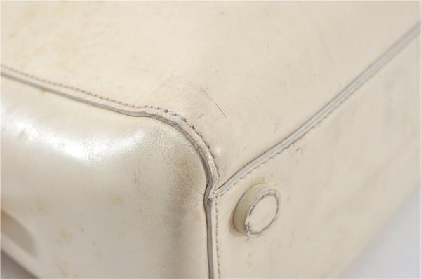 Authentic PRADA Leather Shoulder Hand Bag Ivory J2099