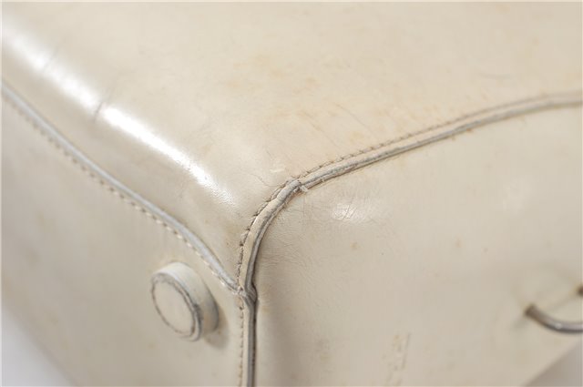 Authentic PRADA Leather Shoulder Hand Bag Ivory J2099