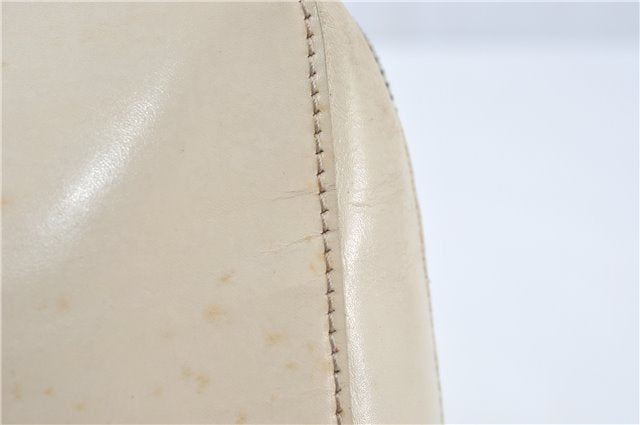 Authentic PRADA Leather Shoulder Hand Bag Ivory J2099