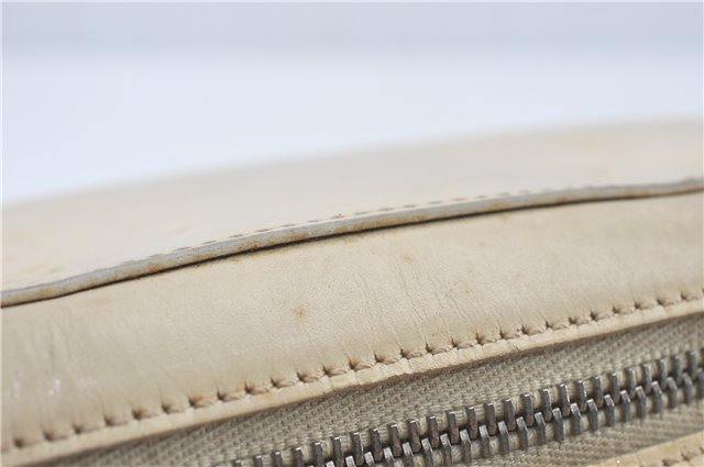 Authentic PRADA Leather Shoulder Hand Bag Ivory J2099
