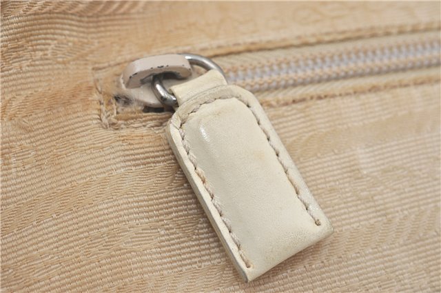 Authentic PRADA Leather Shoulder Hand Bag Ivory J2099