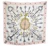 Authentic HERMES Carre 90 Scarf "LES CLES" Silk Pink J2102