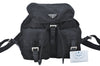 Authentic PRADA Nylon Leather Backpack Black J2113