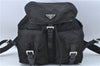 Authentic PRADA Nylon Leather Backpack Black J2113