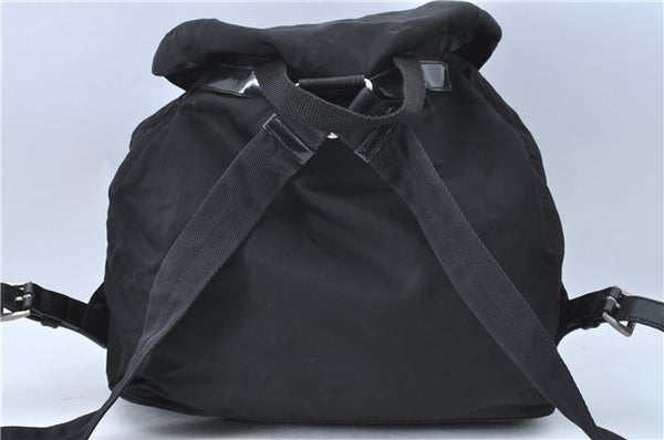 Authentic PRADA Nylon Leather Backpack Black J2113