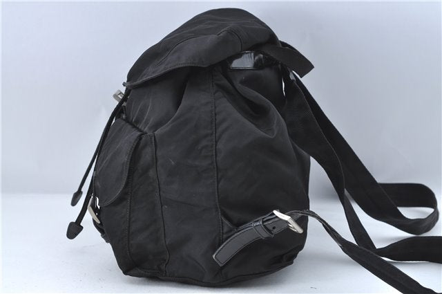 Authentic PRADA Nylon Leather Backpack Black J2113