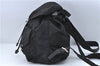 Authentic PRADA Nylon Leather Backpack Black J2113
