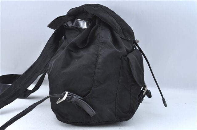 Authentic PRADA Nylon Leather Backpack Black J2113