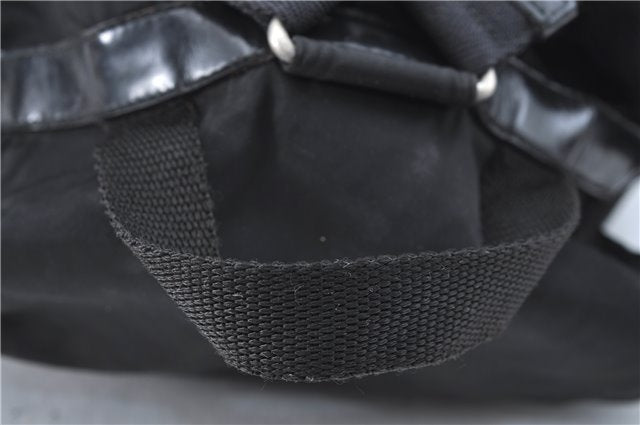 Authentic PRADA Nylon Leather Backpack Black J2113