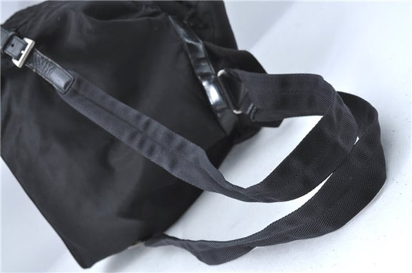 Authentic PRADA Nylon Leather Backpack Black J2113