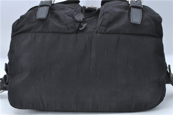 Authentic PRADA Nylon Leather Backpack Black J2113