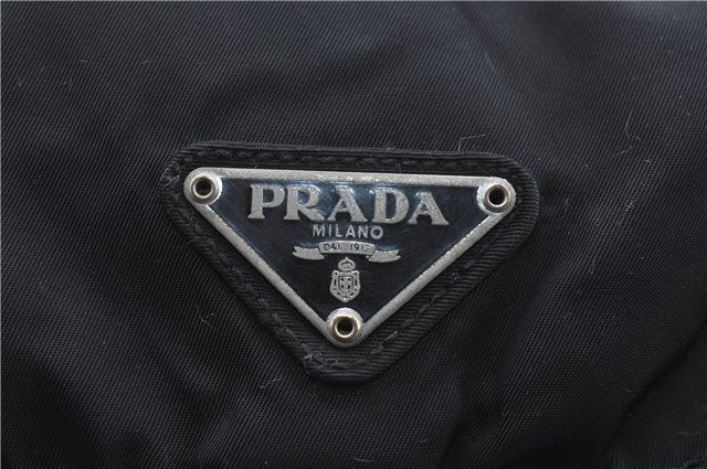 Authentic PRADA Nylon Leather Backpack Black J2113