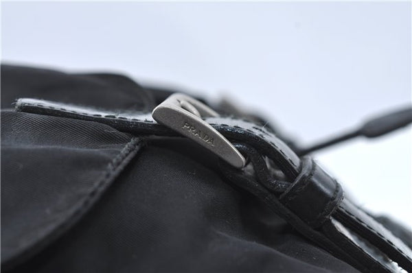 Authentic PRADA Nylon Leather Backpack Black J2113