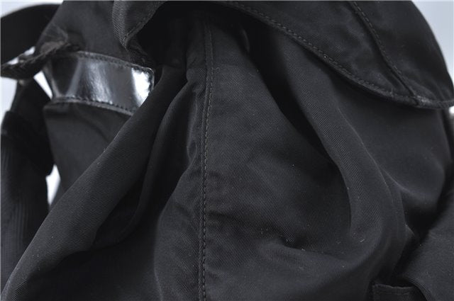 Authentic PRADA Nylon Leather Backpack Black J2113