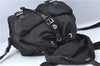 Authentic PRADA Nylon Leather Backpack Black J2113
