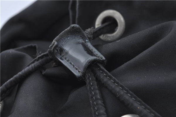 Authentic PRADA Nylon Leather Backpack Black J2113