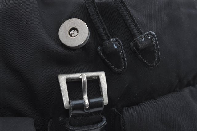 Authentic PRADA Nylon Leather Backpack Black J2113