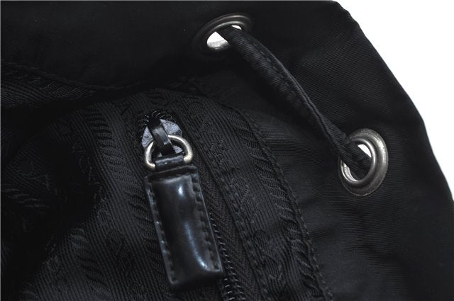 Authentic PRADA Nylon Leather Backpack Black J2113