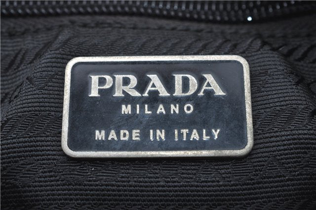 Authentic PRADA Nylon Leather Backpack Black J2113