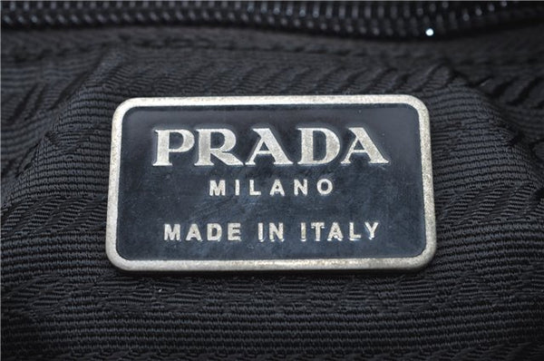 Authentic PRADA Nylon Leather Backpack Black J2113