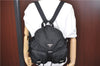Authentic PRADA Nylon Leather Backpack Black J2113