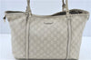 Authentic GUCCI Guccissima GG Leather Shoulder Tote Bag 197953 White J2116