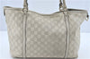 Authentic GUCCI Guccissima GG Leather Shoulder Tote Bag 197953 White J2116