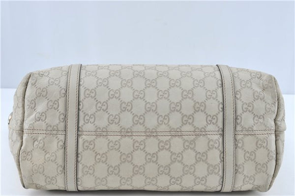 Authentic GUCCI Guccissima GG Leather Shoulder Tote Bag 197953 White J2116