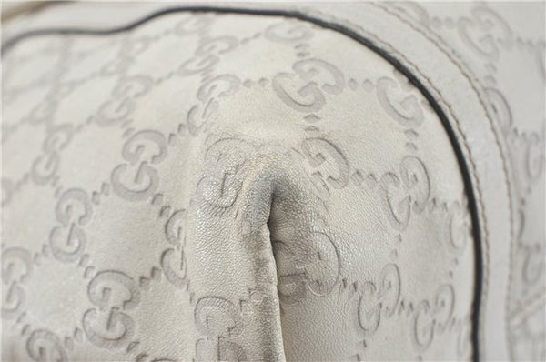 Authentic GUCCI Guccissima GG Leather Shoulder Tote Bag 197953 White J2116