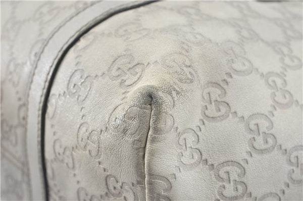 Authentic GUCCI Guccissima GG Leather Shoulder Tote Bag 197953 White J2116