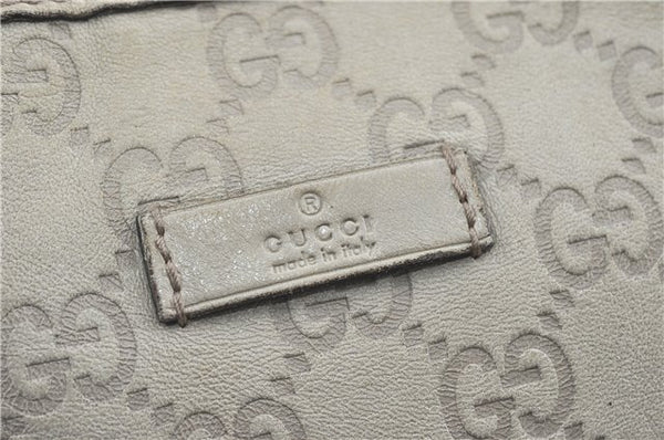 Authentic GUCCI Guccissima GG Leather Shoulder Tote Bag 197953 White J2116