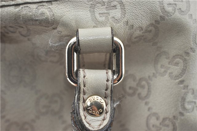 Authentic GUCCI Guccissima GG Leather Shoulder Tote Bag 197953 White J2116