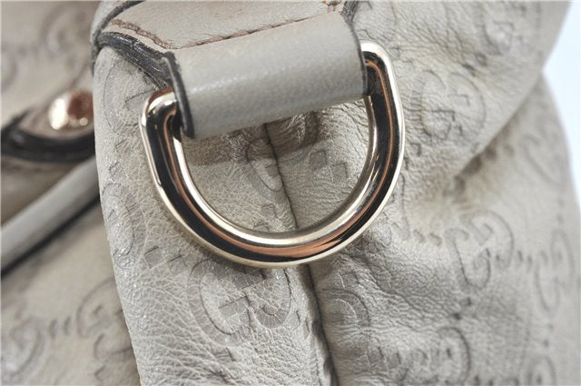 Authentic GUCCI Guccissima GG Leather Shoulder Tote Bag 197953 White J2116