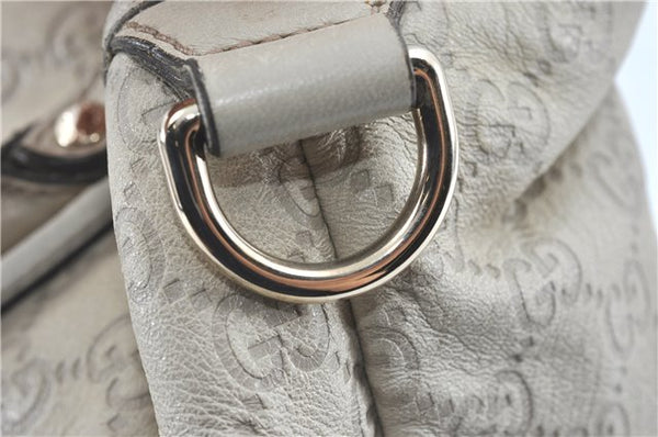 Authentic GUCCI Guccissima GG Leather Shoulder Tote Bag 197953 White J2116