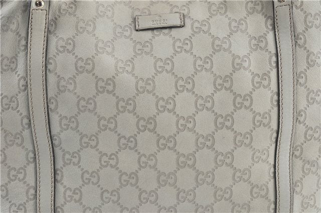 Authentic GUCCI Guccissima GG Leather Shoulder Tote Bag 197953 White J2116