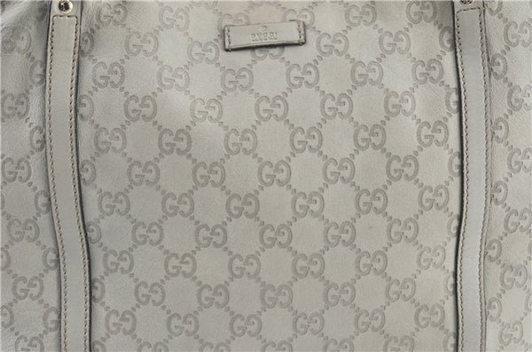 Authentic GUCCI Guccissima GG Leather Shoulder Tote Bag 197953 White J2116