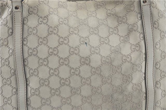 Authentic GUCCI Guccissima GG Leather Shoulder Tote Bag 197953 White J2116