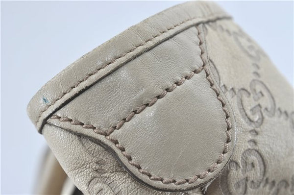 Authentic GUCCI Guccissima GG Leather Shoulder Tote Bag 197953 White J2116