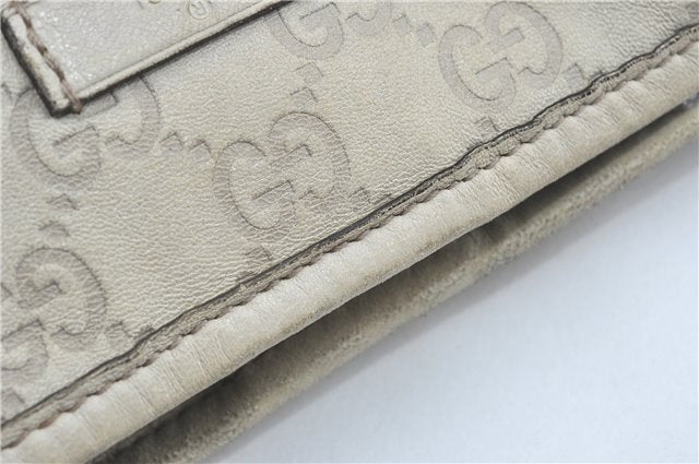 Authentic GUCCI Guccissima GG Leather Shoulder Tote Bag 197953 White J2116