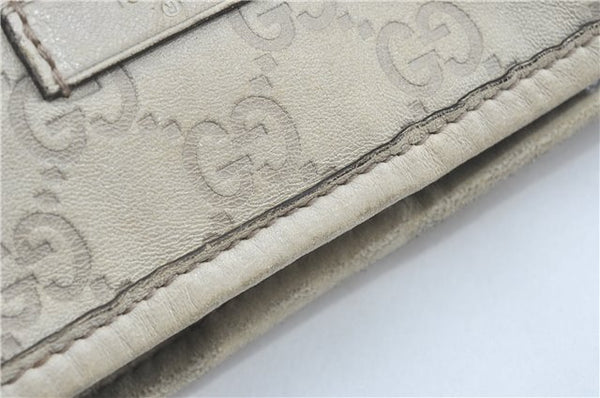 Authentic GUCCI Guccissima GG Leather Shoulder Tote Bag 197953 White J2116