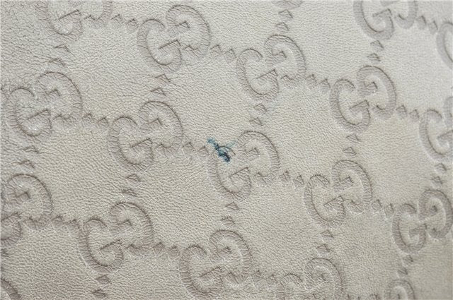 Authentic GUCCI Guccissima GG Leather Shoulder Tote Bag 197953 White J2116